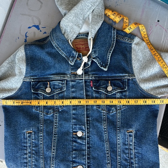 Levi’s Hybrid Denim Hoodie Classic Trucker Jacket - Picture 7 of 9